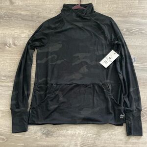 Nine West Active Black Camouflage Turtleneck Pullover